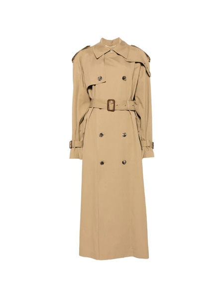  Saint Laurent Button Belted Coat - Neutrals 