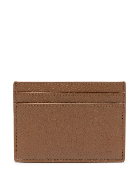  Saint Laurent Cassandre Card Holder - Brown 