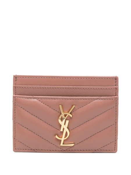  Saint Laurent Cassandre Matelassé Cardholder - Pink 