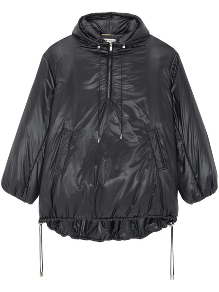  Saint Laurent Cassandre Padded Hooded Jacket - Black 