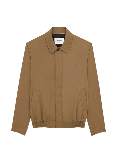  Saint Laurent Cassandre Taupe Button Jacket - Brown 