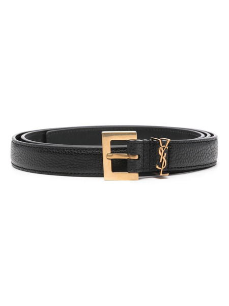  Saint Laurent Cassandre Thin Belt - Black 