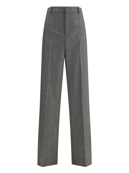  Saint Laurent Check-pattern Wool Trousers - Grey 