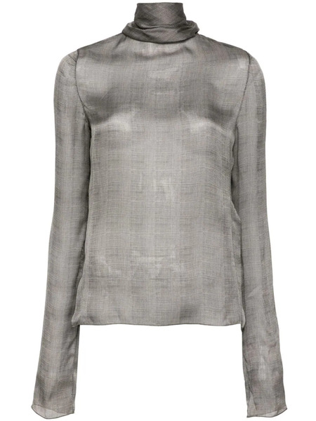  Saint Laurent Checked Blouse - Neutrals 