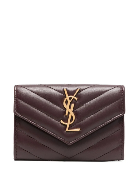  Saint Laurent Chevron Logo Wallet - Red 