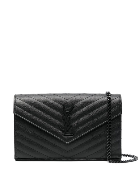  Saint Laurent Classic Cassandre Chain Wallet - Black 