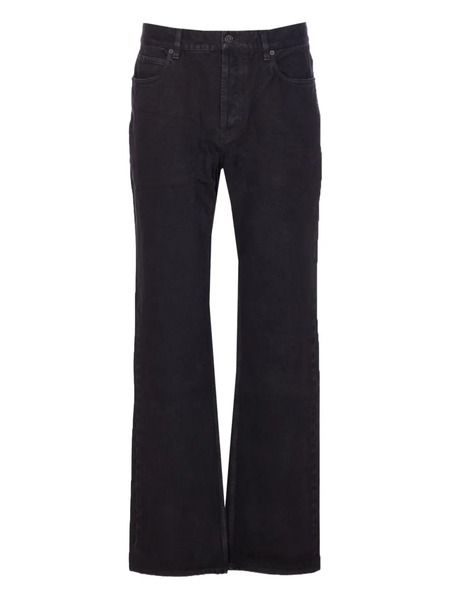  Saint Laurent Classic-five Pockets Logo-patch Jeans - Black 