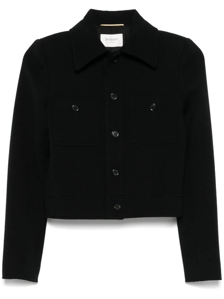  Saint Laurent Cropped Jacket - Black 