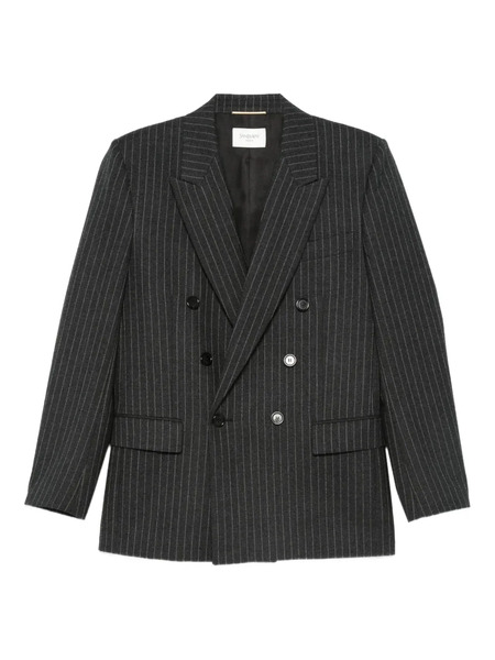  Saint Laurent Double-breasted Blazer - Grey 