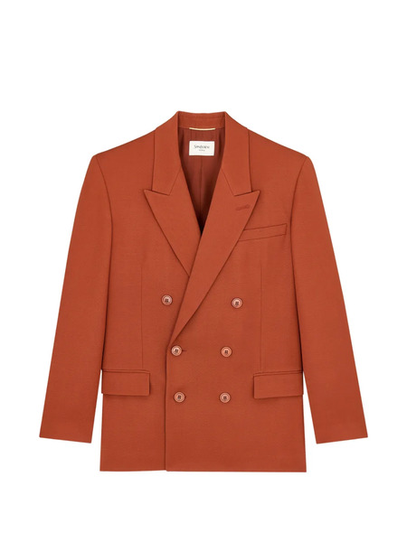  Saint Laurent Double-breasted Blazer - Orange 