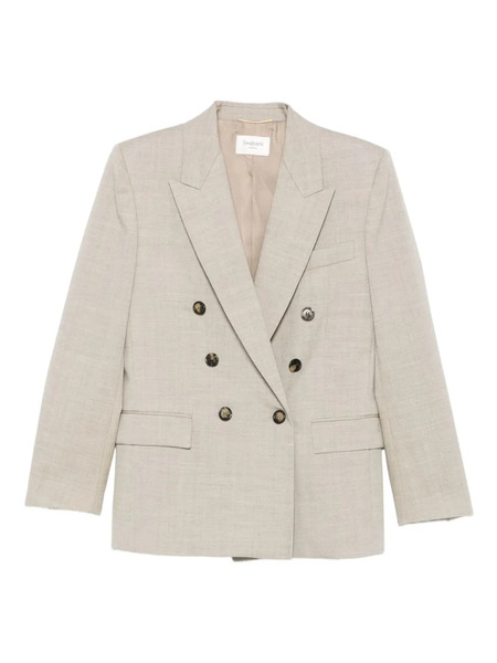  Saint Laurent Double-breasted Button Blazer - Neutrals 