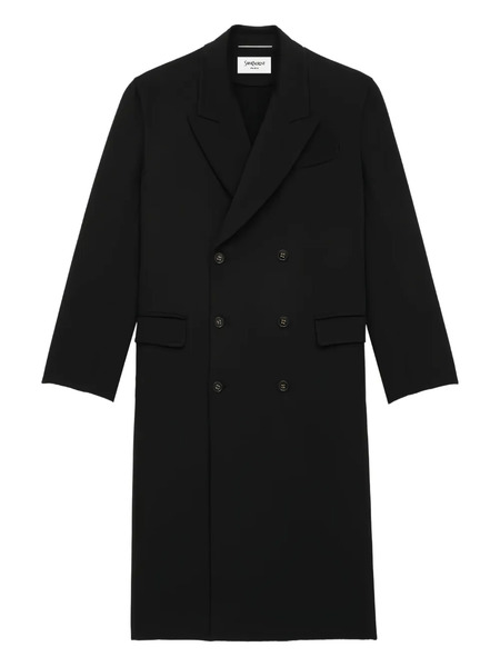  Saint Laurent Double-breasted Coat - Black 