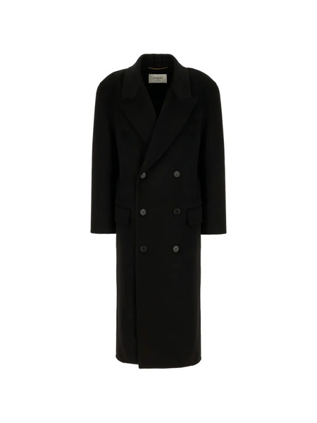  Saint Laurent Double-breasted Coat - Black 