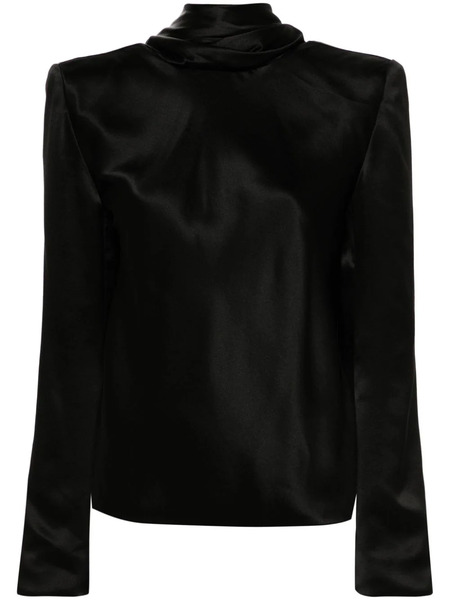  Saint Laurent Draped-detailing Blouse - Black 