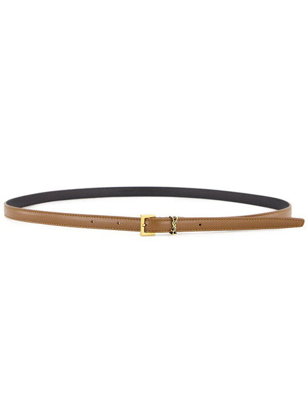  Saint Laurent Extra Thin Cassandre Belt - Brown 