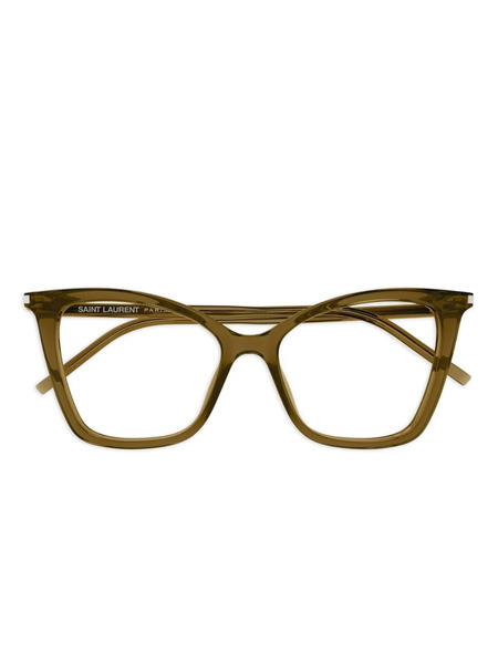  Saint Laurent Eyewear Cat Eye-frame Glasses - Brown 