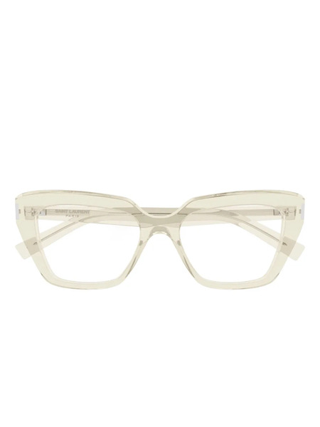  Saint Laurent Eyewear Geometric Lasses - Neutrals 