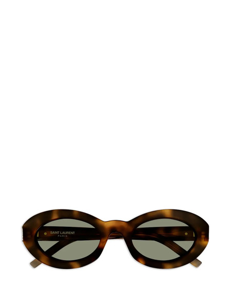  Saint Laurent Eyewear Oval-frame Patterned Sunglasses - Brown 