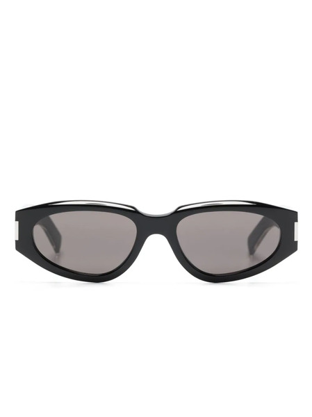  Saint Laurent Eyewear Polished Oval-frame Sunglasses - Black 