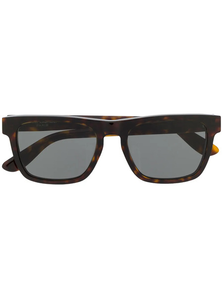  Saint Laurent Eyewear Rectangle Frame Sunglasses - Brown 