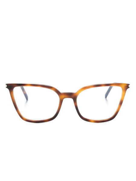  Saint Laurent Eyewear Tortoiseshell Cat-eye Frame Glasses - Brown 