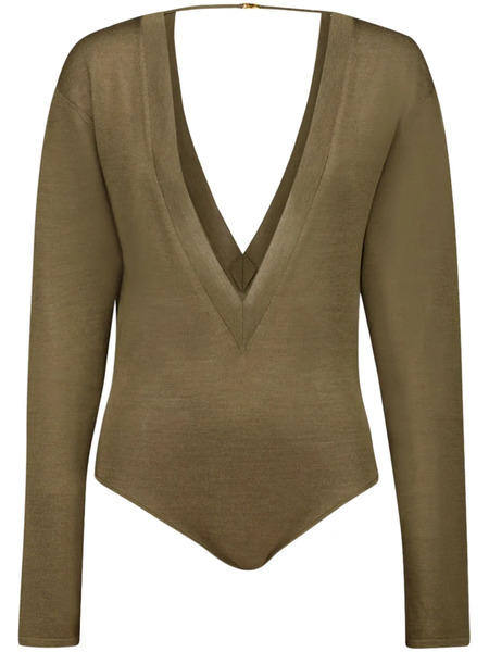  Saint Laurent Fine-knit Bodysuit - Green 