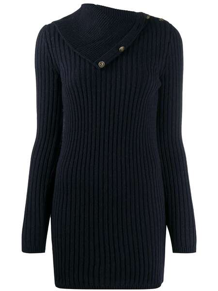  Saint Laurent Fold-over Collar Jumper - Blue 