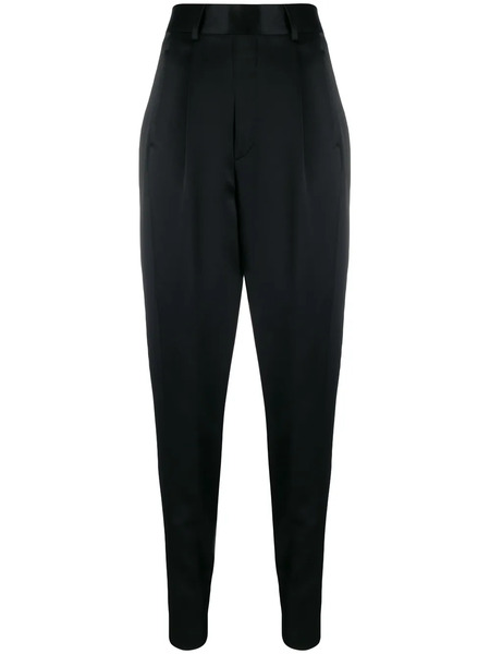  Saint Laurent High-waisted Tapered Trousers - Black 