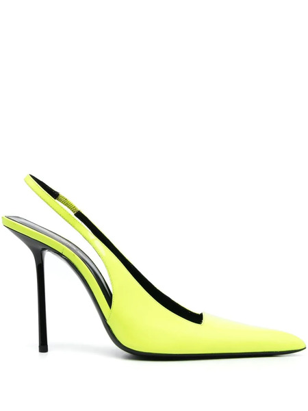  Saint Laurent Kiss 115mm Slingback Pumps - Green 