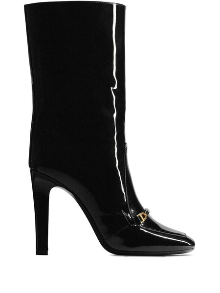  Saint Laurent Lala Square-toe Boots - Black 