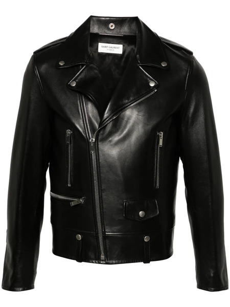  Saint Laurent Leather Biker Jacket - Black 