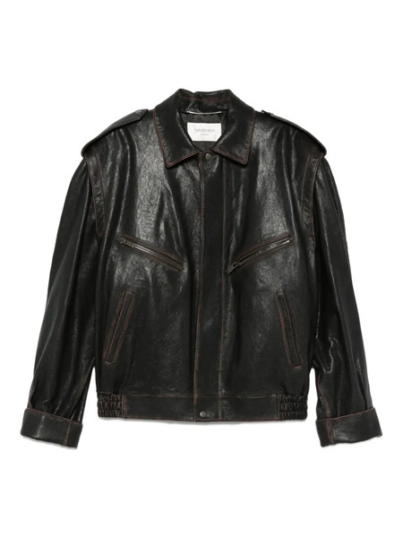  Saint Laurent Leather Zip-fastening Jacket - Brown 