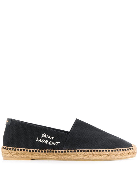  Saint Laurent Logo-embroidered Espadrilles - Black 