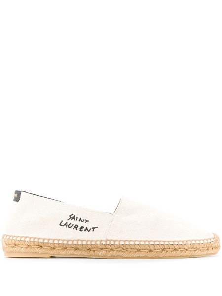  Saint Laurent Logo-embroidered Espadrilles - Neutrals 