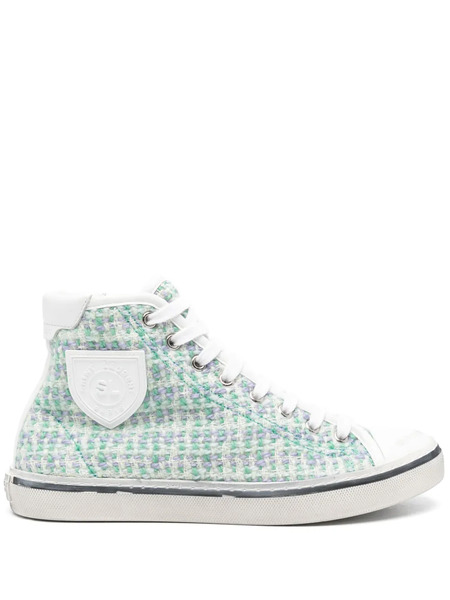  Saint Laurent Logo-patch Sneakers - Green 