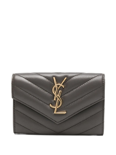  Saint Laurent Logo-plaque Wallet - Brown 