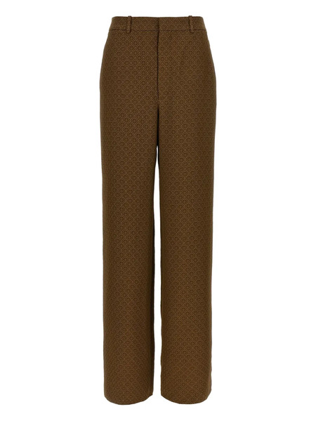  Saint Laurent Medaglioni Jacquard Trousers - Brown 
