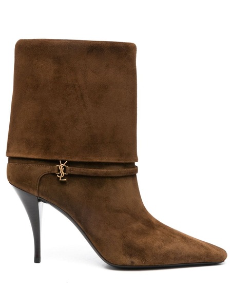 Saint Laurent 85mm Folded Boots - Brown 