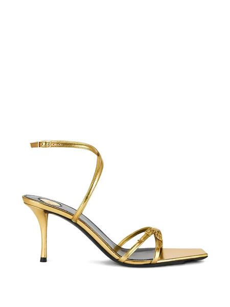  Saint Laurent 75mm Lydia Ankle-strap Sandals - Gold 