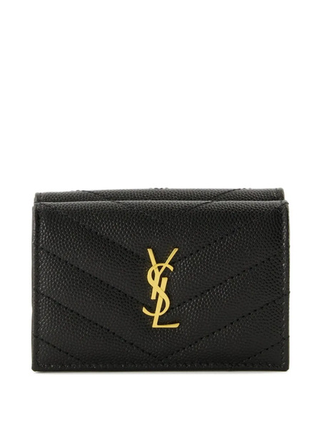  Saint Laurent Monogram Leather Wallet - Black 