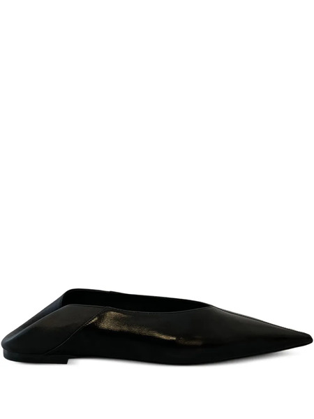  Saint Laurent Nour Pointed-toe Leather Mules - Black 