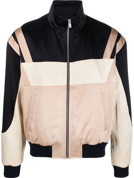  Saint Laurent Panelled Zip-up Bomber Jacket - Neutrals 
