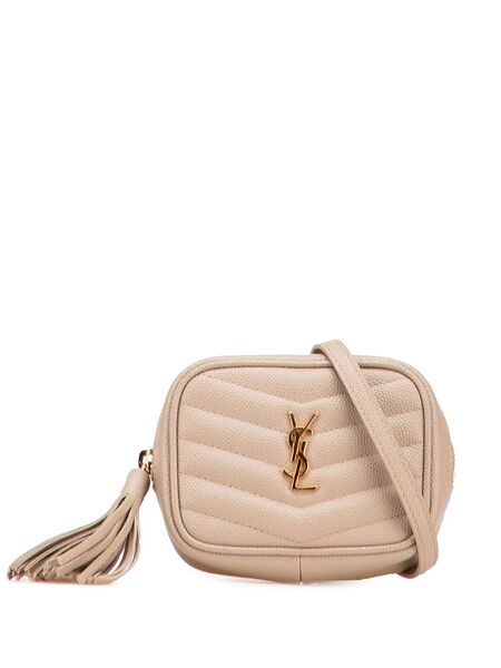  Saint Laurent Pre-owned 2020 Baby Matelasse Grain De Poudre Monogram Lou Camera Bag Crossbody Bag - Brown 
