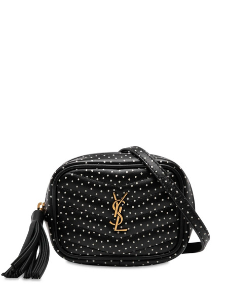  Saint Laurent Pre-owned 2020 Baby Quilted Chevron Calfskin Monogram Polka Dot Lou Camera Bag Crossbody Bag - Black 