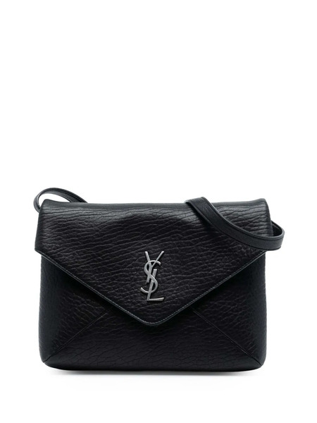  Saint Laurent Pre-owned 2024 Lambskin Monogram Cassandre Envelope Messenger Bag Crossbody Bag - Black 