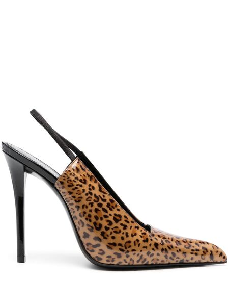  Saint Laurent Raven 120mm Leopard-print Pumps - Brown 