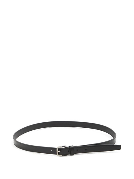  Saint Laurent Resin-insert Brushed-leather Belt - Black 
