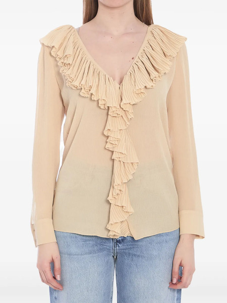  Saint Laurent Ruffled Blouse - Neutrals 