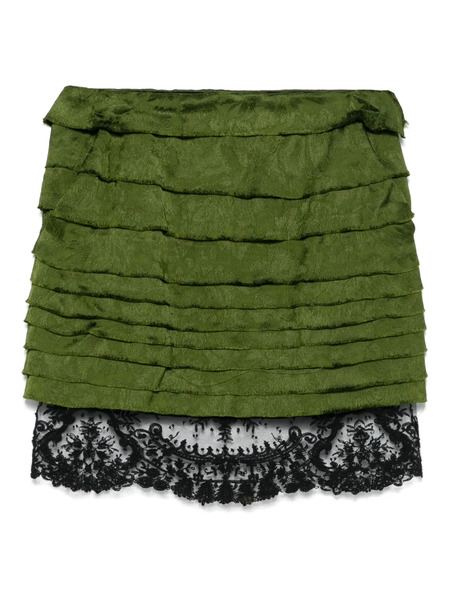  Saint Laurent Ruffled Mini Skirt - Green 