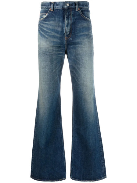  Saint Laurent 70's Whiskering-effect Bootcut Jeans - Blue 